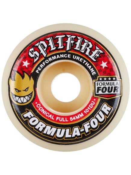 Spitfire Formula Four Conical Full Red, Black Wheels 54MM