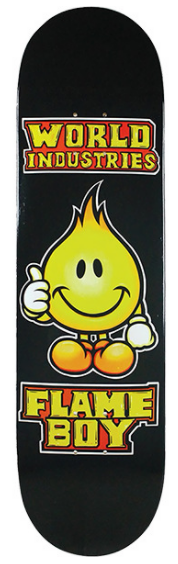 World Industries Solid Gold Flame Boy Skateboard Deck 8.3"