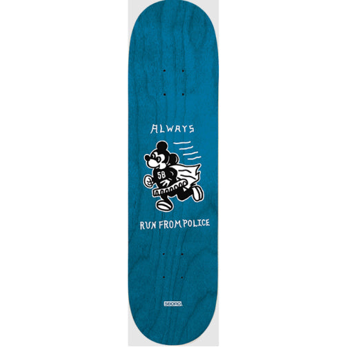 5Boro Always Run From Police Blue Skateboard Deck 8.25"