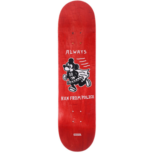 5Boro Always Run From Police Red Skateboard Deck 8.0"