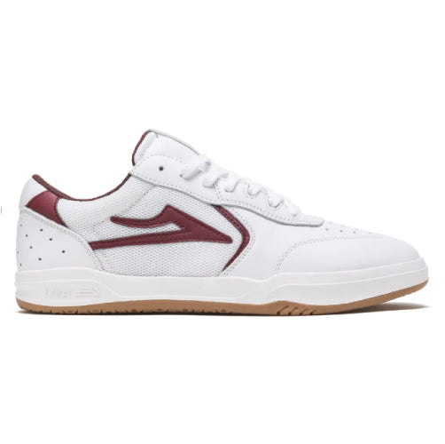 Lakai Atlantic Skate Shoe - White/Burgundy