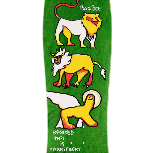 Krooked Ray Barbee Pride Shaped Skateboard Deck Green 9.5"