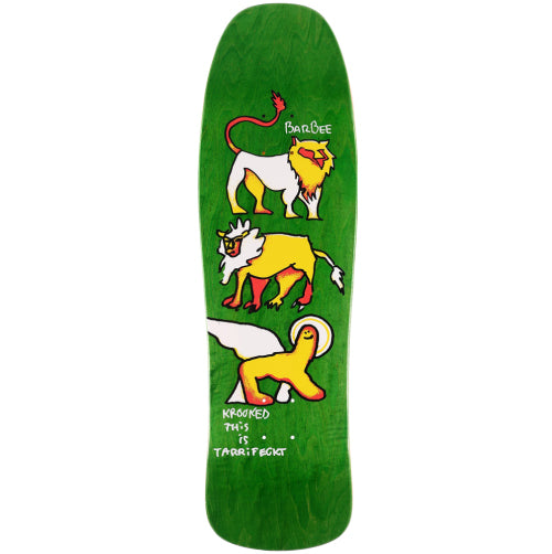 Krooked Ray Barbee Pride Shaped Skateboard Deck Green 9.5"