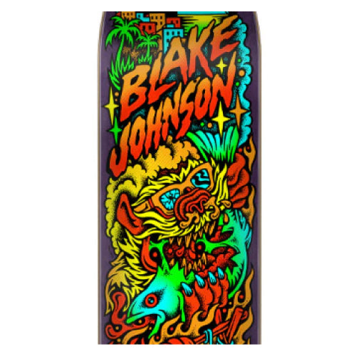 Santa Cruz Blake Johnson Beach II Wolf Skateboard Deck 8.375"