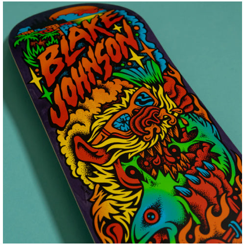 Santa Cruz Blake Johnson Beach II Wolf Skateboard Deck 8.375"