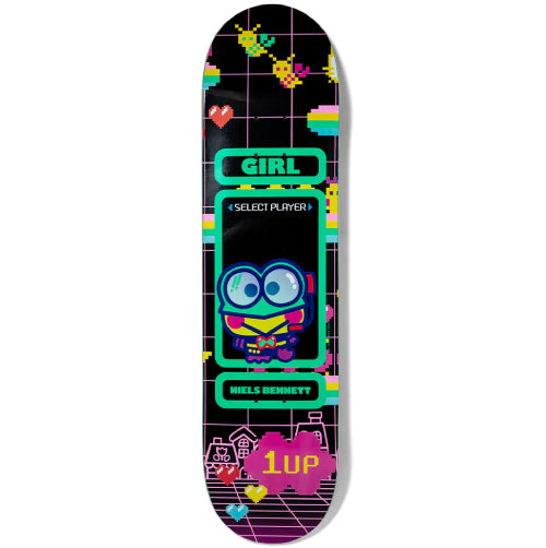 Girl X Sanrio Niels Bennett Kawaii Arcade Skateboard Deck 8.25"