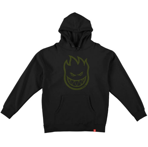 Spitfire BigHead Hoodie - Black with Olive