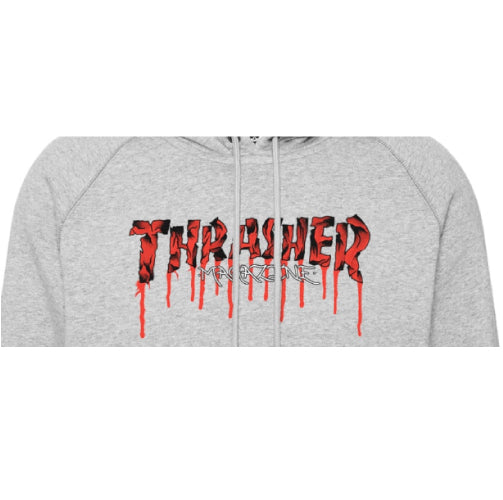 Red and white thrasher hoodie hot sale