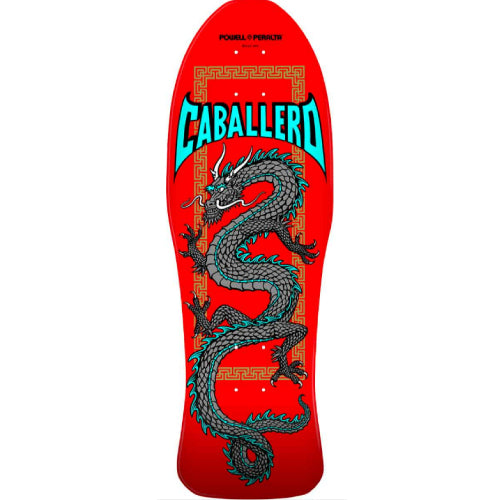 Powell Peralta Steve Caballero Chinese Dragon Red, Silver Reissue Skateboard Deck 10"