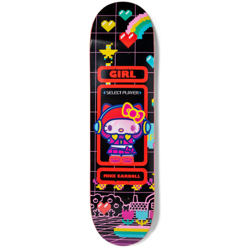 Girl X Sanrio Mike Carroll Kawaii Arcade Skateboard Deck 8.375"