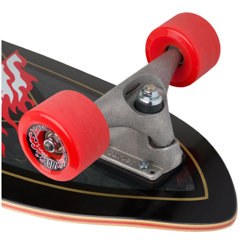 Santa Cruz X Carver Flamed Not a Dot Cut Back Surf Skate Cruiser Complete 29.95"
