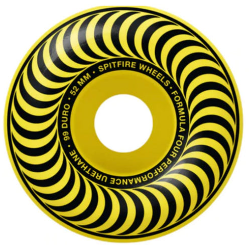 Spitfire Formula Four Chroma Classic Yellow Swirl Wheels 52MM 99D