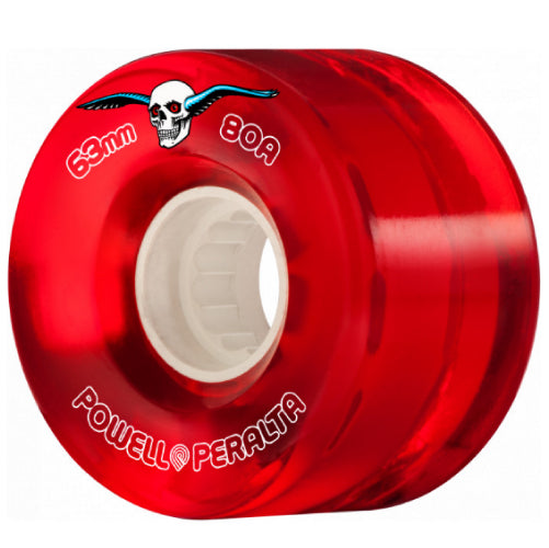 Powell Peralta Clear Red Cruiser Skateboard Wheels 63MM 80A