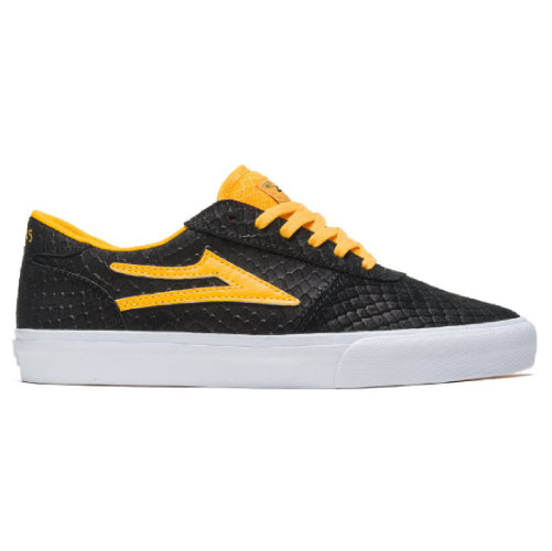 Lakai Manchester Doomsayers Black, Gold Suede Skate Shoe