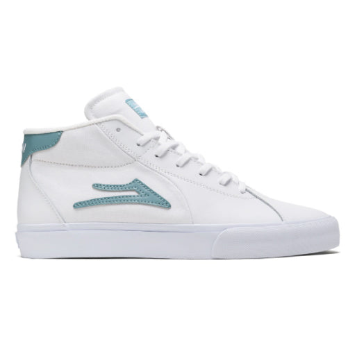 Lakai Flaco 2 Mid White, Nile Leather Skate Shoe