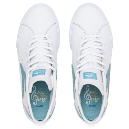 Lakai Flaco 2 Mid White, Nile Leather Skate Shoe