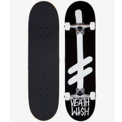 Deathwish Gang Logo Complete Skateboard Black, White 8.5"