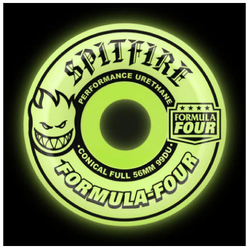 Spitfire Formula Glow Conical Full Skateboard Wheels Natural 58MM 99D