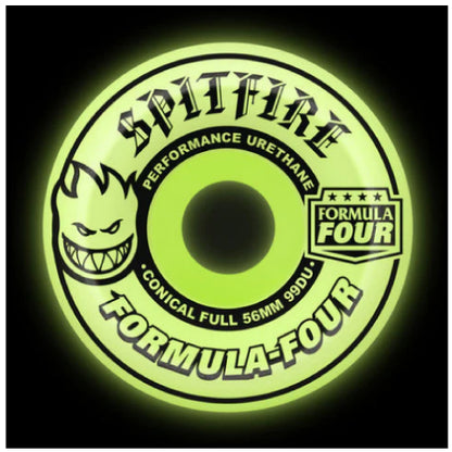 Spitfire Formula Glow Conical Full Skateboard Wheels Natural 58MM 99D