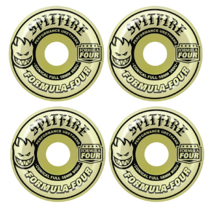 Spitfire Formula Glow Conical Full Skateboard Wheels Natural 58MM 99D