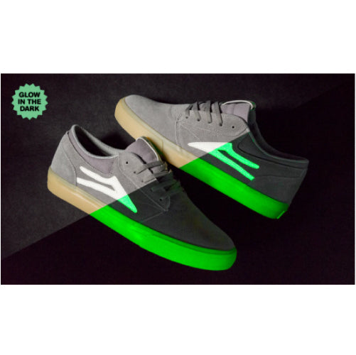 Lakai Griffin Grey, Glow in the Dark Suede Skate Shoes