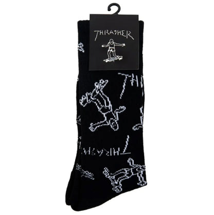 Thrasher Gonz Logo Crew Socks Black