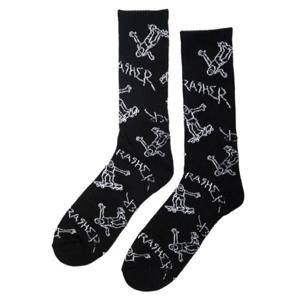 Thrasher Gonz Logo Crew Socks Black