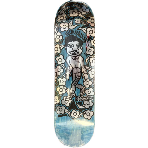 Copy of Krooked Mark Gonzales Sweatpants Foil Skateboard Deck Blue 8.5"