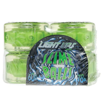 Santa Cruz Light Ups OG Slime Balls Skateboard Wheels Green LED 60MM 78A