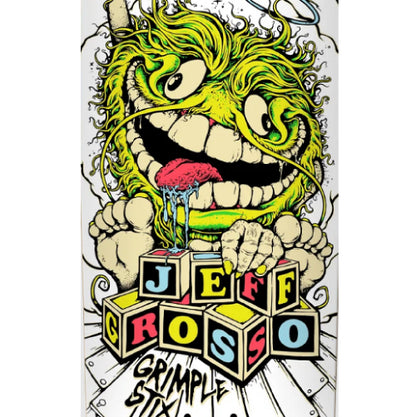 Antihero Jeff Grosso Grimple Stix Guest Skateboard Deck White 9.25"