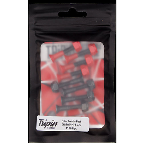 Tripin Phillips Hardware Combo Pack Black, Red 1"