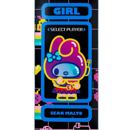 Girl X Sanrio Sean Malto Kawaii Arcade Skateboard Deck 8.125"