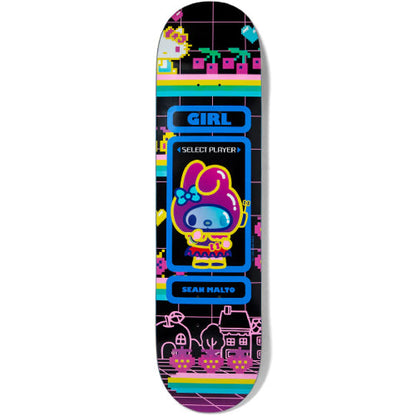 Girl X Sanrio Sean Malto Kawaii Arcade Skateboard Deck 8.125"