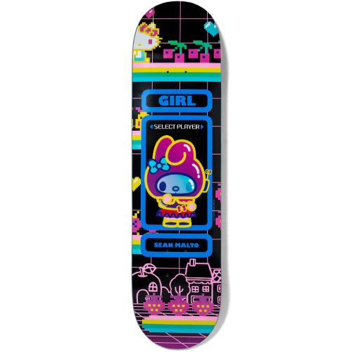 Girl X Sanrio Sean Malto Kawaii Arcade Skateboard Deck 8.125"