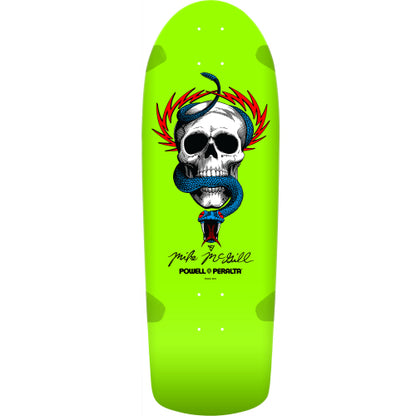 Powell Peralta Mike McGill Skull and Snake Lime Green Skateboard Deck 10"