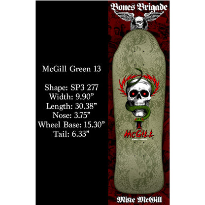 LIMITED Powell Peralta Bones Brigade Series 13 MIKE MCGILL Skull & Snake Green Deck