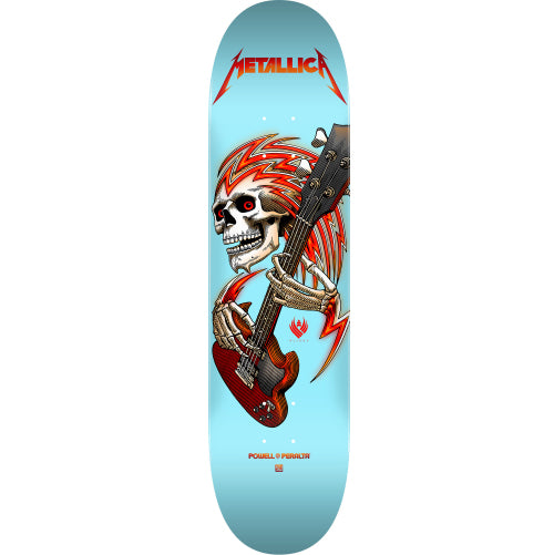 Powell Peralta X Metallica Collab Flight Skateboard Deck Light Blue 8.5"
