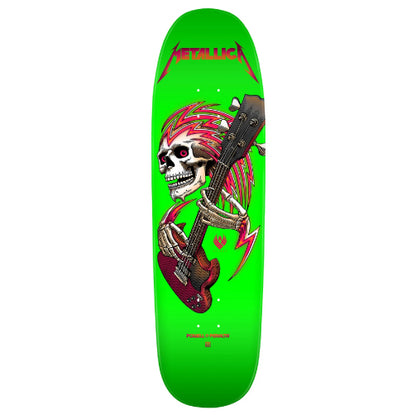 Powell Peralta X Metallica Collab Flight Shaped Skateboard Deck Lime Green 9.265"
