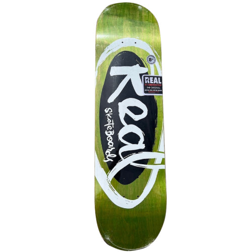 Real X Natas Kaupas Team Oval Skateboard Deck Green 8.5"