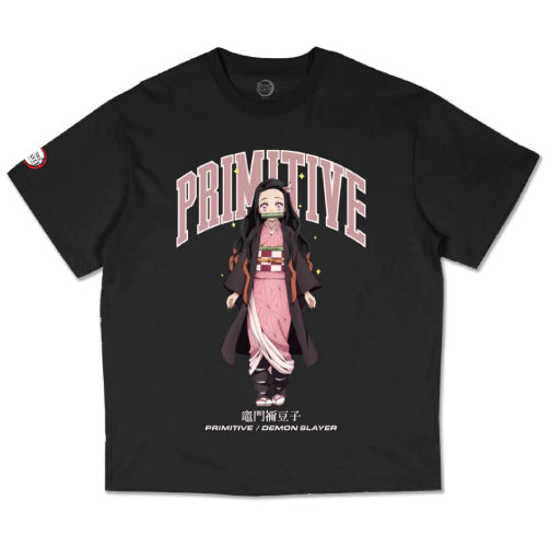 Primitive X Demon Slayer Nezuko Kamado Heavy Tee Black
