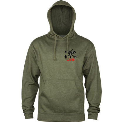 Powell Peralta Rat Bones Midweight Hooded Sweatshirt - Army Heather