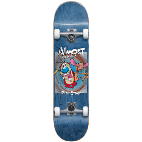Almost X Ren & Stimpy Boxed Premium Complete Blue Skateboard 8.0"