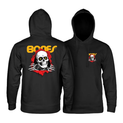 Powell Peralta Bones Ripper Midweight Hooded Sweatshirt - Black