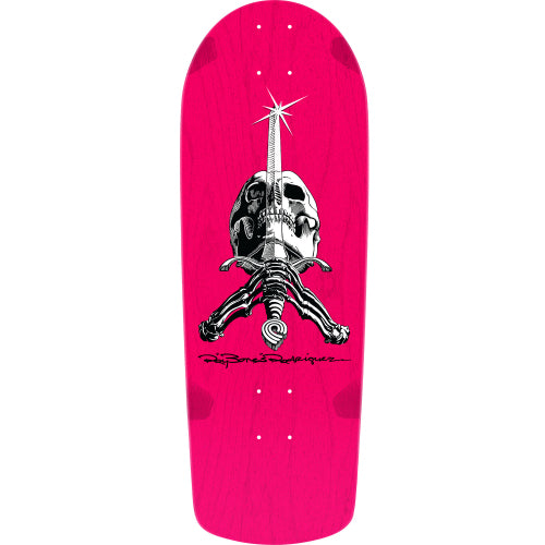 Powell Peralta Ray Rodriguez OG Snub Skull & Sword Brite Lite Pink Reissue Skateboard Deck 10"