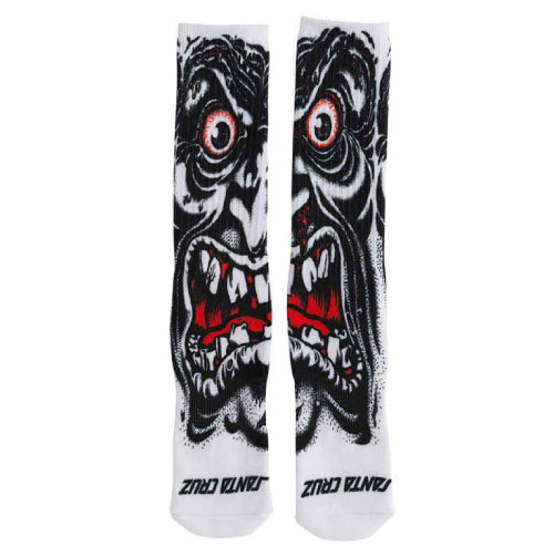 Santa Cruz Roskopp Face Crew Socks White