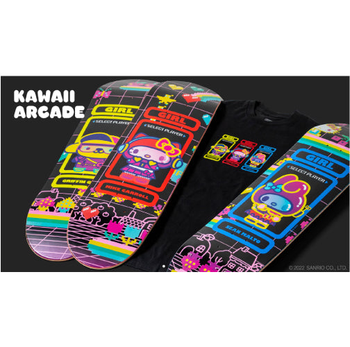 Girl X Sanrio Griffin Gass Kawaii Arcade Skateboard Deck 8.5