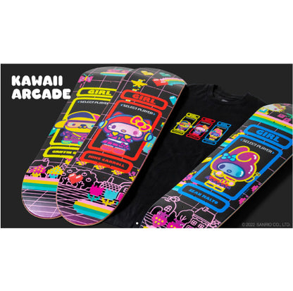 Girl X Sanrio Griffin Gass Kawaii Arcade Skateboard Deck 8.5"