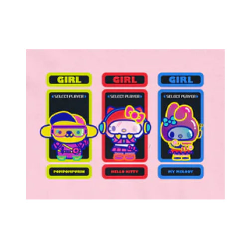 Girl X Sanrio Kawaii Arcade Player Tee - Light Pink