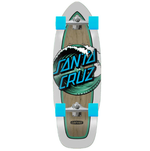 Santa Cruz X Carver Wave Dot Cut Back Surf Skate Cruiser Complete Skateboard 29.95"