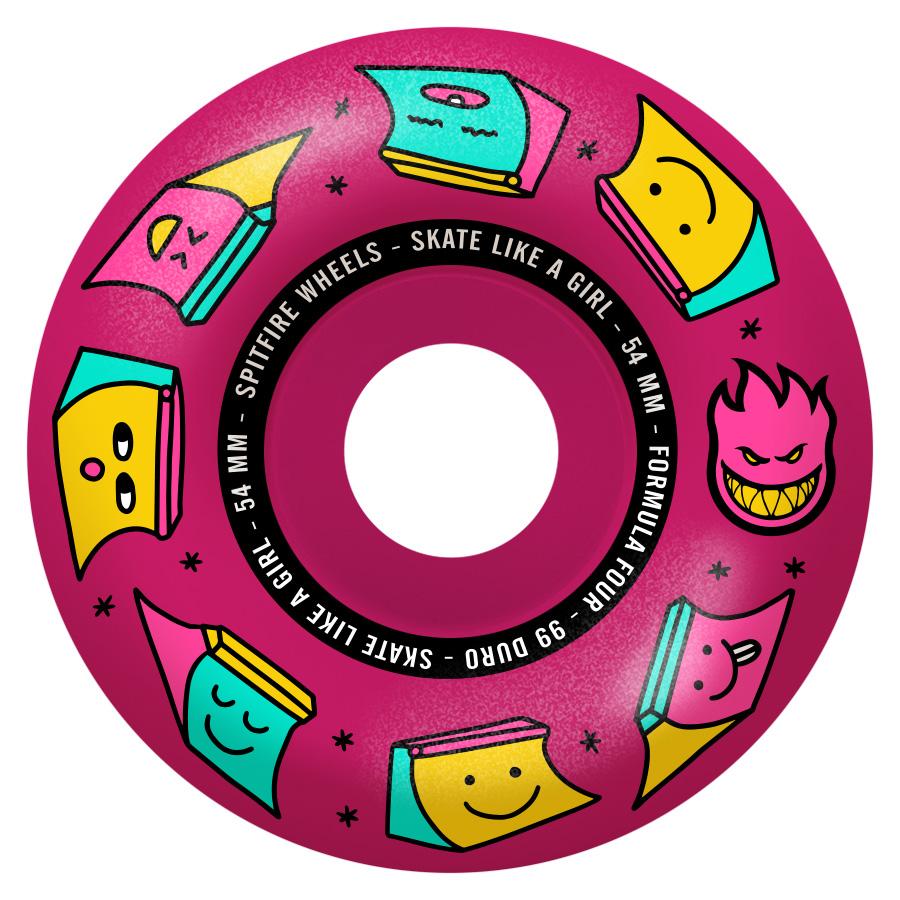 Spitfire Formula Four Radial Sk8 Like a Girl Pink 54MM Wheels